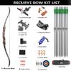 62" Takedown Recurve Bow Kit Traditional Wooden Bow Adults Youth 20-50Lbs for Right-Hand Hunting Practice Target Shooting view 3