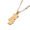 24K Gold Plated Portugal Map Pendant Necklace Jewelry Portuguese Jewelry Gift view 1