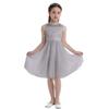 JEATHA Kids Flower Girl Dress Floral Lace Sleeveless Sequins Birthday Party Ball Gown with Rhinestone Belt Gray 8 view 3