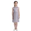 JEATHA Kids Flower Girl Dress Floral Lace Sleeveless Sequins Birthday Party Ball Gown with Rhinestone Belt Gray 8 view 4