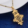Africa Gold Necklace Ethiopian African Gold Wedding Cross Pendant Jewelry view 2