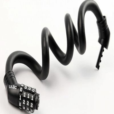 ULAC 1970 Twistable Steel Memory Cable Bicycle Lock Combo, Keyless Resettable 4-Digit Combination, Ideal for Commuter Bike, Kids Bike (Black)