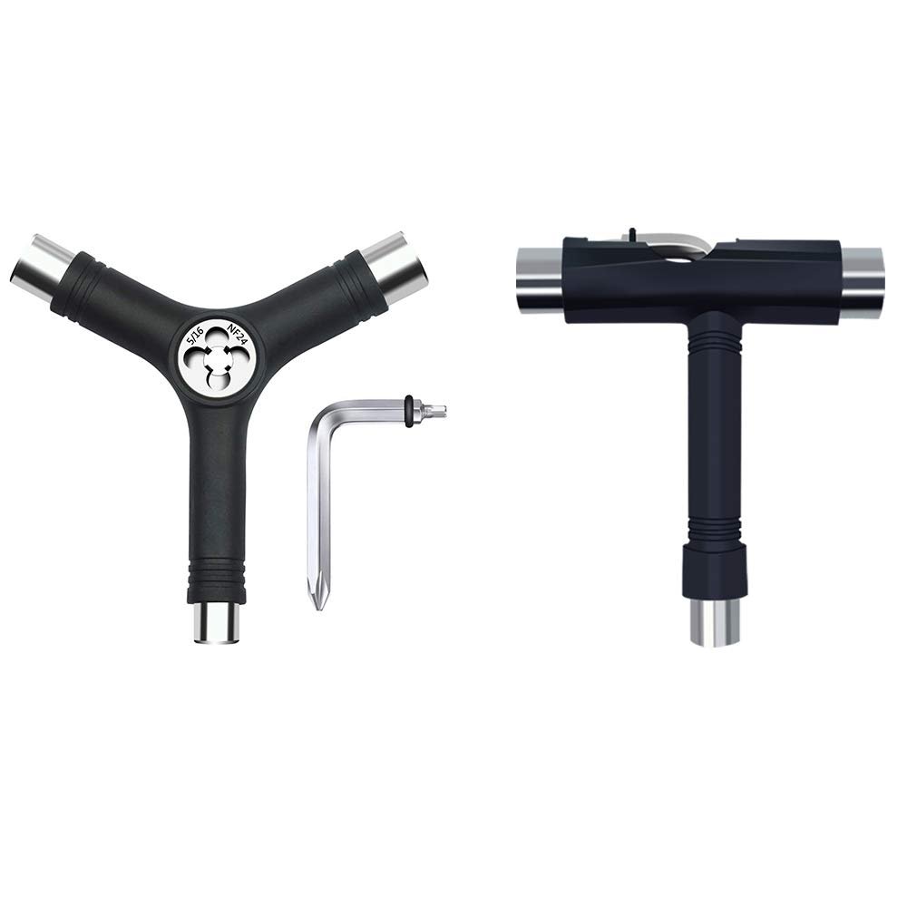 BESIY All-in-one Multi-Functional portable Skate Tool Set of 2, T-tool&Y-tool for Skateboard Longboard Mini Skateboard Cruiser Scooter