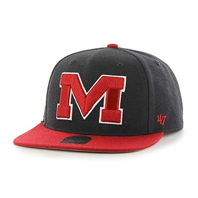 '47 NCAA Mississippi Old Miss Rebels Mens Sure Shot Two Tone Captain Snapback Adjustable Hatsure Shot Two Tone Captain Snapback Adjustable Hat, Team Color, One Size