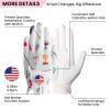 Amy Sport Ladies Golf Gloves with Ball Marker Left Right Hand Rain Grip Pack, Soft Womens Glove All Weather Printed Breathable Small Medium Large XL (Wine&Golf, XL-Worn on Left Hand) view 2
