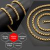 Sunique 4 MM 18K Real Gold Plated Square Rolo Chain Stainless Steel Round Box Chain Necklace Men Women Jewelry 22 Inches view 4