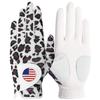 Amy Sport Womens Golf Glove with Ball Marker Rain Left Right Hand Leather Printed Pack, Ladies Golf Gloves All Weather Grip Breathable Soft Size Small Medium Large XL (Leopard, XL-Worn on Left Hand) view 1