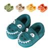JACKSHIBO Girls Boys Home Slippers Warm Dinosaur House Slippers For Toddler Fur Lined Winter Indoor shoes Blue 9.5-10 Toddler view 1