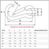 SBDs 3/16 to 1/2" Dia - Galvanized - Marine Grade Stainless Steel T316 Carabiner - Clip Snap Hook -Spring Loaded Karabiner (1/2", Stainless Silver Steel T316, 2) view 3