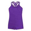 JEATHA Kids Girls One Piece Sleeveless Ballet Dance Unitard Criss Cross Straps Gymnastic Leotard Dancewear Purple 13-14 view 3