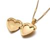 24K Gold Plated Heart Locket Pendant Necklace Gift for Lover (A) view 2