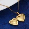 24K Gold Plated Heart Locket Pendant Necklace Gift for Lover (A) view 3