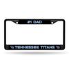 Rico Industries NFL Tennessee Titans #1 DAD Black Chrome Frame 12" x 6" Car/Truck Auto Accessory view 1