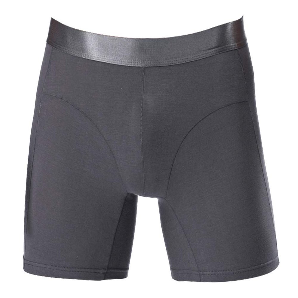 ASEEBY Men's Boxer Brief Breathable Cotton Sports L Underwear Grey