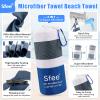 Sfee 2 in 1 Microfiber Beach Towel, Quick Dry Towel Camping Towel Travel Towel Super Absorbent Compact Lightweight Sports Gym Towels Set for Beach, Gym, Hiking, Pool, Backpacking, Bath, Yoga view 2