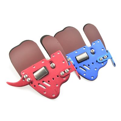 Archery Finger Tab Guard Shooting Finger Protector Leather Protector Gloves for Recurve Hunting Shooting (red, M)