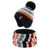 JANGANNSA Knitted Baby Hat Scarf Set Winter Warm Boys Girls Beanie Fleece Lining Toddler Kids Hats with Pompom (L) view 1