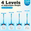 BELEEV Scooters for Kids 3 Wheel Kick Scooter for Toddlers Girls Boys, 4 Adjustable Height, Lean to Steer, Light up Wheels, Extra-Wide Deck, Easy to Assemble for Children Ages 3-12 (Blue) view 3