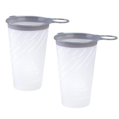 AONIJIE Sports Collapsible Water Bottle BPA Free - TPU Soft Drink Water Kettle Foldable Flask (White-2pcs)
