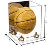 Better Display Cases Acrylic Mini - Miniature (not Full Size) Basketball Display Case with Mirror, Gold Risers and Clear Base (A015-GR) view 2