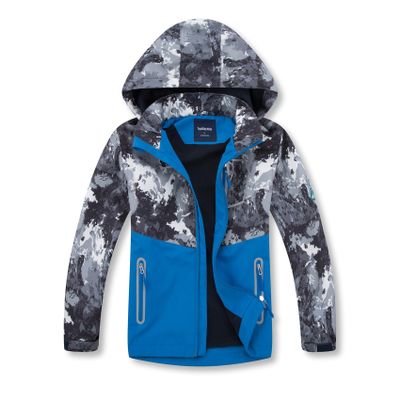 MGEOY Boys Rain Jacket Lightweight Waterproof Hooded Fleece Lined Raincoat Windbreakers for Kids Grey 5/6