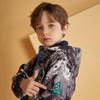 MGEOY Boys Rain Jacket Lightweight Waterproof Hooded Fleece Lined Raincoat Windbreakers for Kids Grey 5/6 view 4