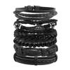Mafnee Mens Bracelet Braided Leather Bracelet Punk Rock Cuff Bracelets Wrap Bracelet for Men Women Black view 1