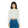 American Apparel Women's Cropped Fisherman Long Sleeve Pullover, Ivory, Medium view 1