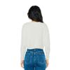 American Apparel Women's Cropped Fisherman Long Sleeve Pullover, Ivory, Medium view 2