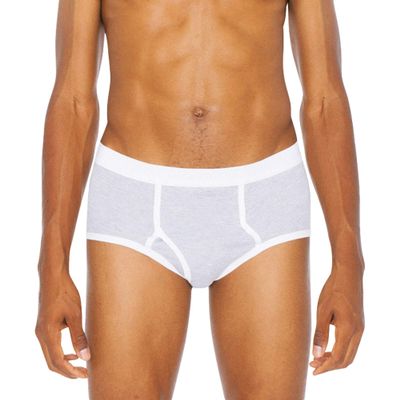 American Apparel Men's Baby Rib Brief, Heather Grey, X-Small