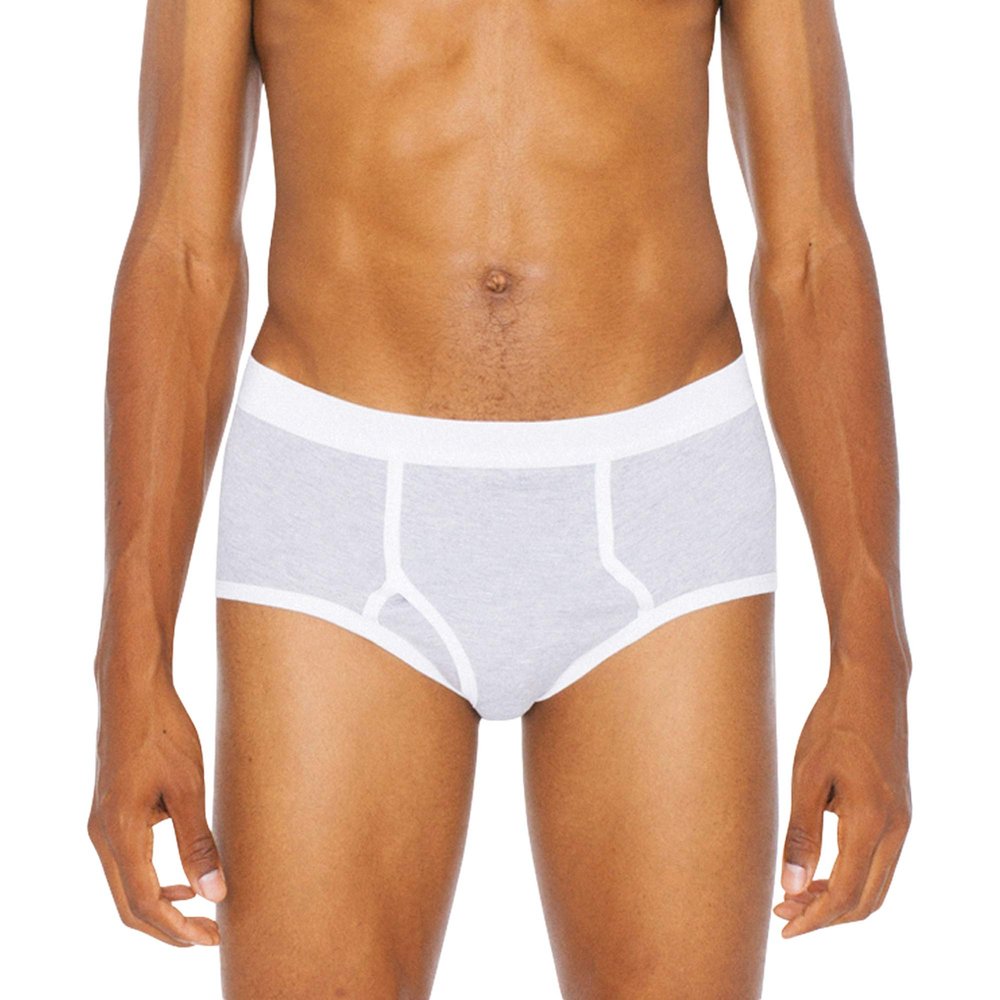American Apparel Men's Baby Rib Brief, Heather Grey, X-Small