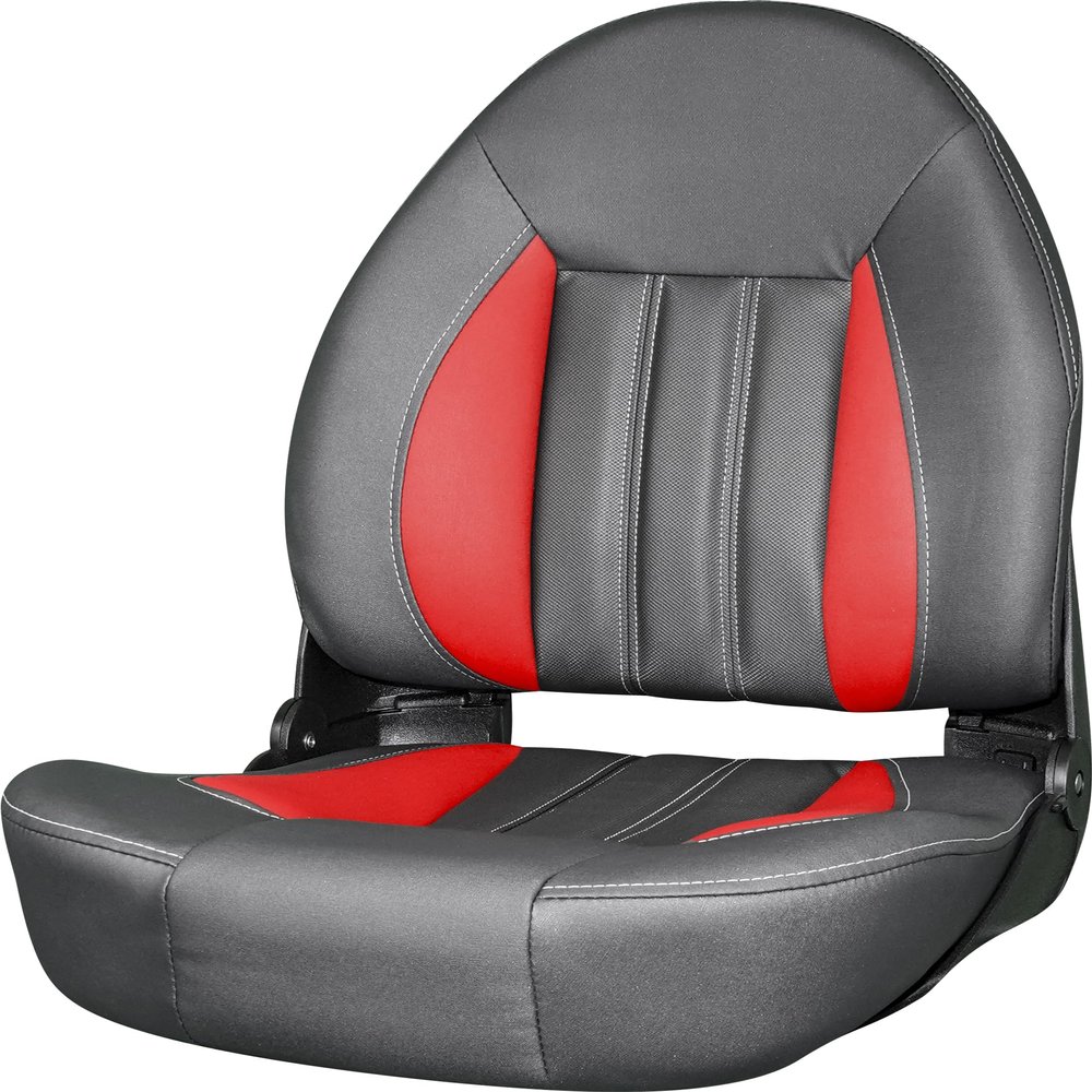 TEMPRESS ProBax Orthopedic Limited Edition Boat Seat (Charcoal/Gray/Red)