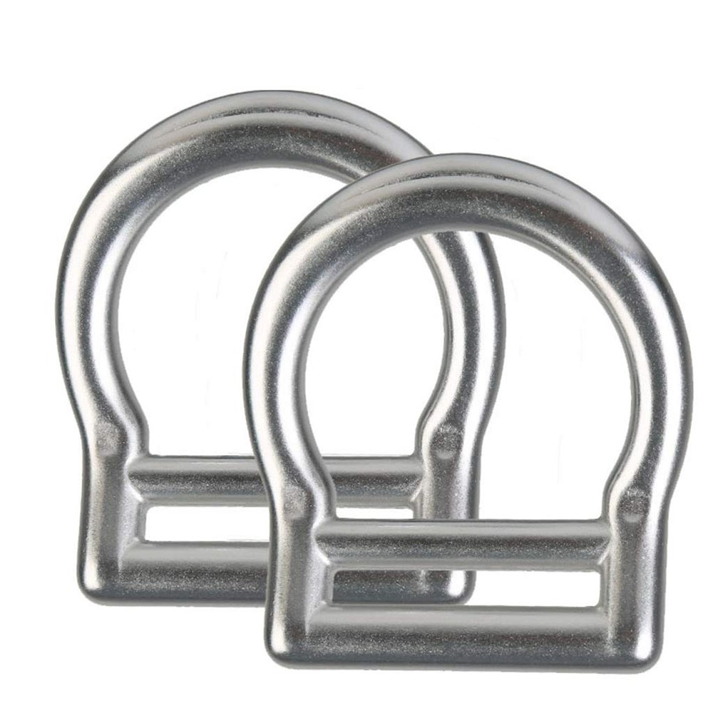 Aluminum Slotted Light Weight D-Ring for 1 3/4" Webbing Belt Outdoor Mountaineering Caving Climbing Accessory 2-Pack