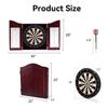 GSE Games & Sports Expert Professional Solid Wood Classic Dartboard Cabinet with Sisal/Bristle Dartboard, Scoreboard, and 6 Steel Tip Darts, Easy Assembly Complete with All Accessories (Deluxe Cherry) view 3