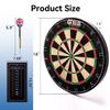 GSE Games & Sports Expert 18" Bristle Dartboard Set with Self-Healing Sisal Fibers Board, Six 17G Steel Tip Darts, Staple-Free Bullseye, Rotating Number Ring, Chalk & Dry Erase Scoreboard view 2