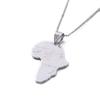 African Map Pendant Necklace Women 24K Gold Color Pendant Jewelry Men African Map Hiphop Item Wholesale (Silver) view 1
