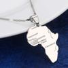 African Map Pendant Necklace Women 24K Gold Color Pendant Jewelry Men African Map Hiphop Item Wholesale (Silver) view 2