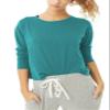 Bestisun Long Sleeve Workout Clothes Open Back Athletic Shirts Backless Yoga Tops for Women Blue Green M view 2