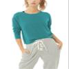 Bestisun Long Sleeve Workout Clothes Open Back Athletic Shirts Backless Yoga Tops for Women Blue Green M view 4