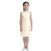 JEATHA Kids Flower Girl Dress Floral Lace Sleeveless Sequins Birthday Party Ball Gown with Rhinestone Belt Beige 12 view 4