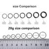 10mm Septum Ring Black Nose Rings Hoop Nose Ring 20 Gauge Nose Hoop Helix Earrings Daith Earrings Septum Clicker 10mm Lip 20g Cartilage Earring Nose Piercing Jewelry Surgical Steel Nose Ring 2pcs view 3