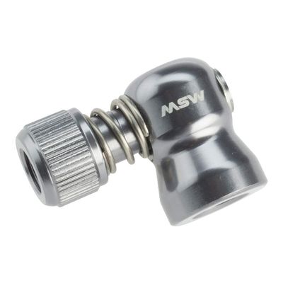 MSW Windstream Push 100 Inflator Head | Silver | Presta and Schrader Valves