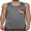 Covalent Activewear Maryland State Souvenir Short Sleeve Gift T-Shirt with Maryland Flag Shoulder Inserts (3XL, Grey) view 1