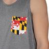 Covalent Activewear Maryland State Souvenir Short Sleeve Gift T-Shirt with Maryland Flag Shoulder Inserts (3XL, Grey) view 2