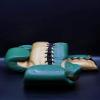 Counterpunchsports - 16 oz Lace Up Gloves for Sparring 100% Cowhide Leather, Superior Protection for Your Hands with Single Mold Technology (Green & Gold) view 2