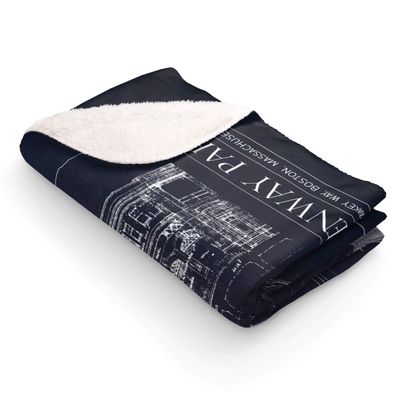Ballpark Blueprints Fenway Park Sherpa Fleece Stadium Blanket