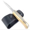 JEO-TEC N17 Bushcraft Survival Camping Hunting Fishing Outdoor Folding Knife, Stainless Steel Sandvik 14C28N, Genuine Leather Sheath, Handmade view 3