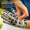 Amy Sport Golf Gloves Ladies with Ball Marker Left Right Hand Leather Pack, Womens Golf Glove All Weather Grip Breathable Soft Size Small Medium Large XL (Leopard, Large-Worn on Left Hand) view 4