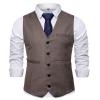 AOYOG Mens Formal Business Suit Vests 5 Buttons Regular Fit Waistcoat for Suit or Tuxedo view 2