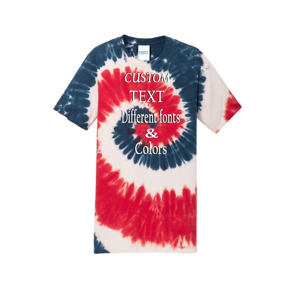 Customized Tie Dye T-Shirt for Adults Personalize with Your Any Custom Text